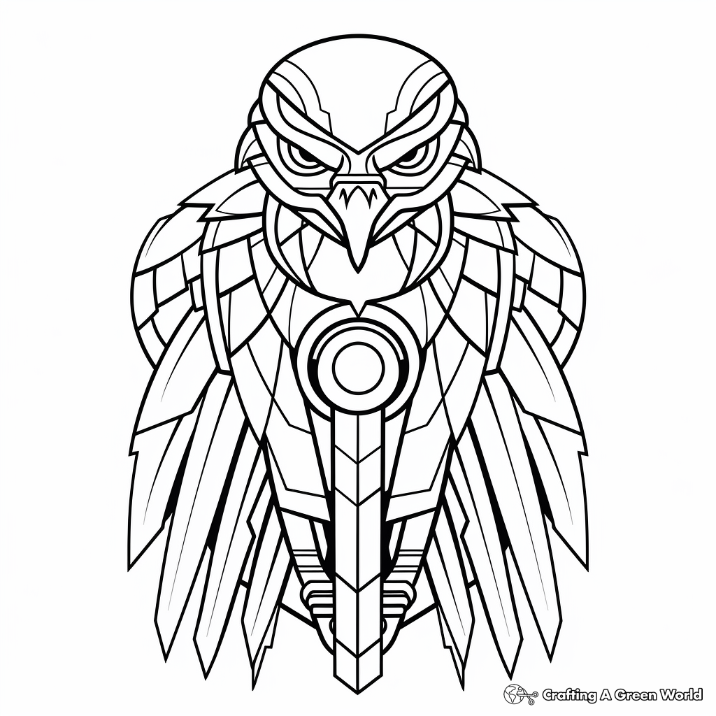 Printable Abstract Falcon Coloring Pages for Artists 1