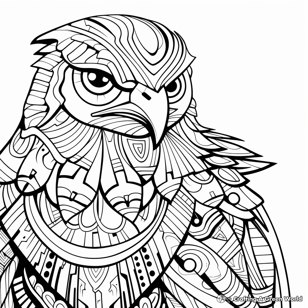 Printable Abstract Falcon Coloring Pages for Artists 3