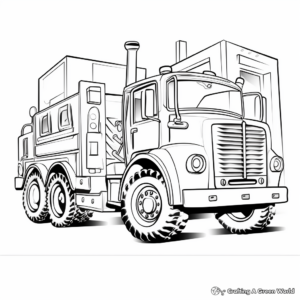 Printable Abstract Fire Truck Coloring Pages for Artists 4