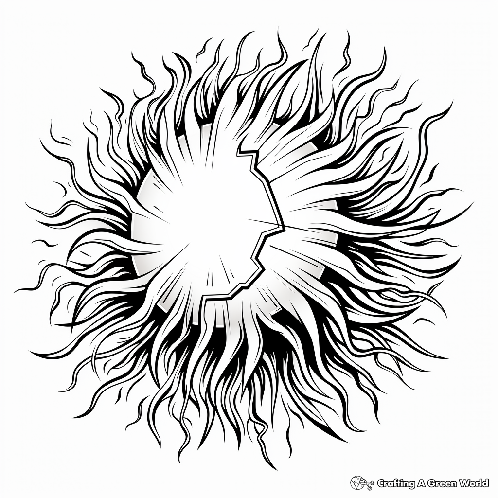 Printable Abstract Fireball Coloring Pages for Artists 1