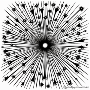 Printable Abstract Fireworks Coloring Pages for Artists 3