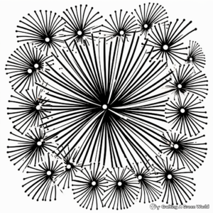 Printable Abstract Fireworks Coloring Pages for Artists 4