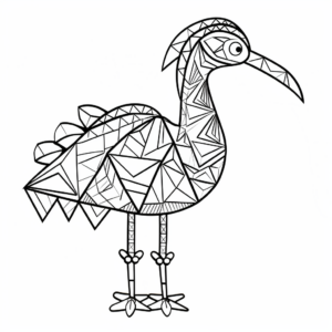 Printable Abstract Flamingo Coloring Pages for Artists 1