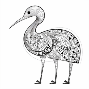 Printable Abstract Flamingo Coloring Pages for Artists 4