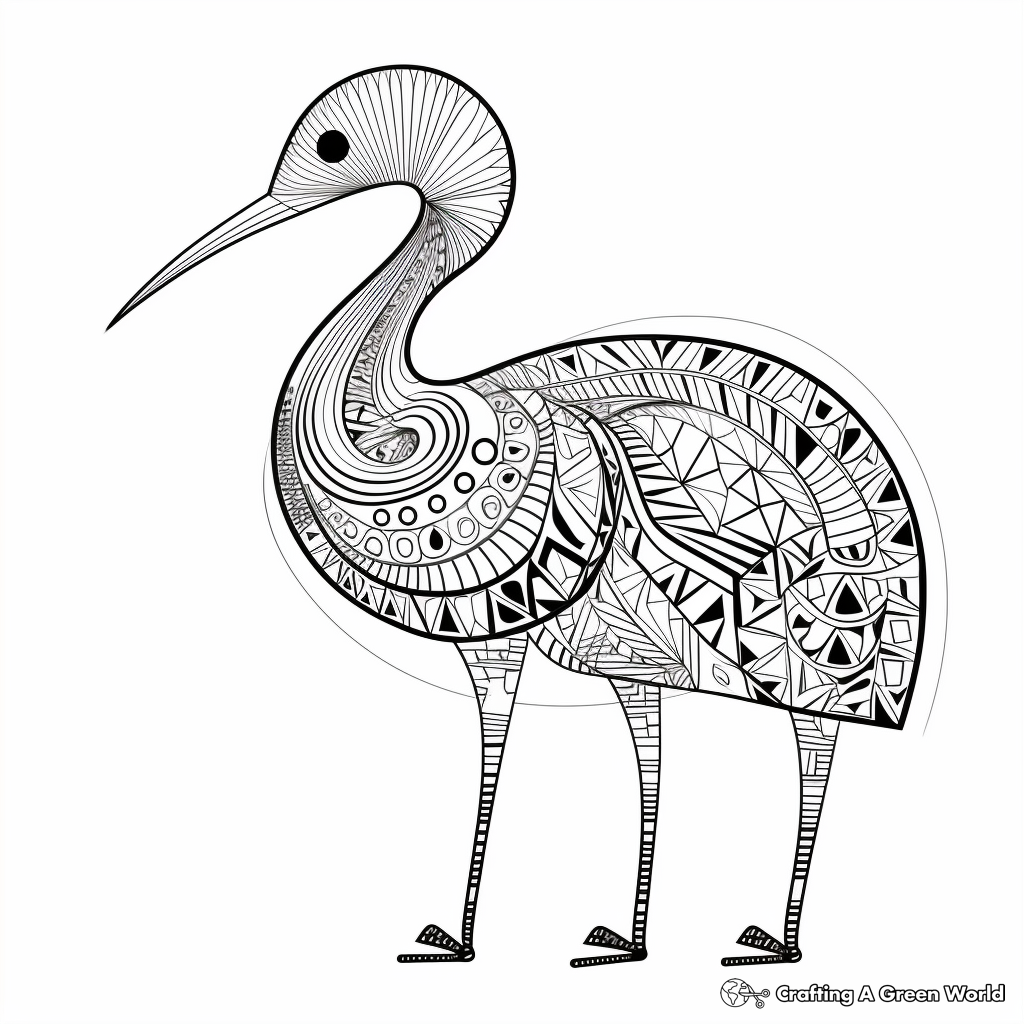 Printable Abstract Flamingo Coloring Pages for Artists 4