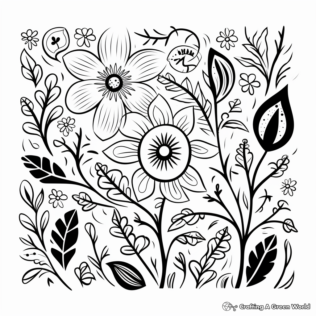 Printable Abstract Floral Designs for Artists 2