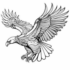 Printable Abstract Flying Eagle Coloring Pages for Artists 1