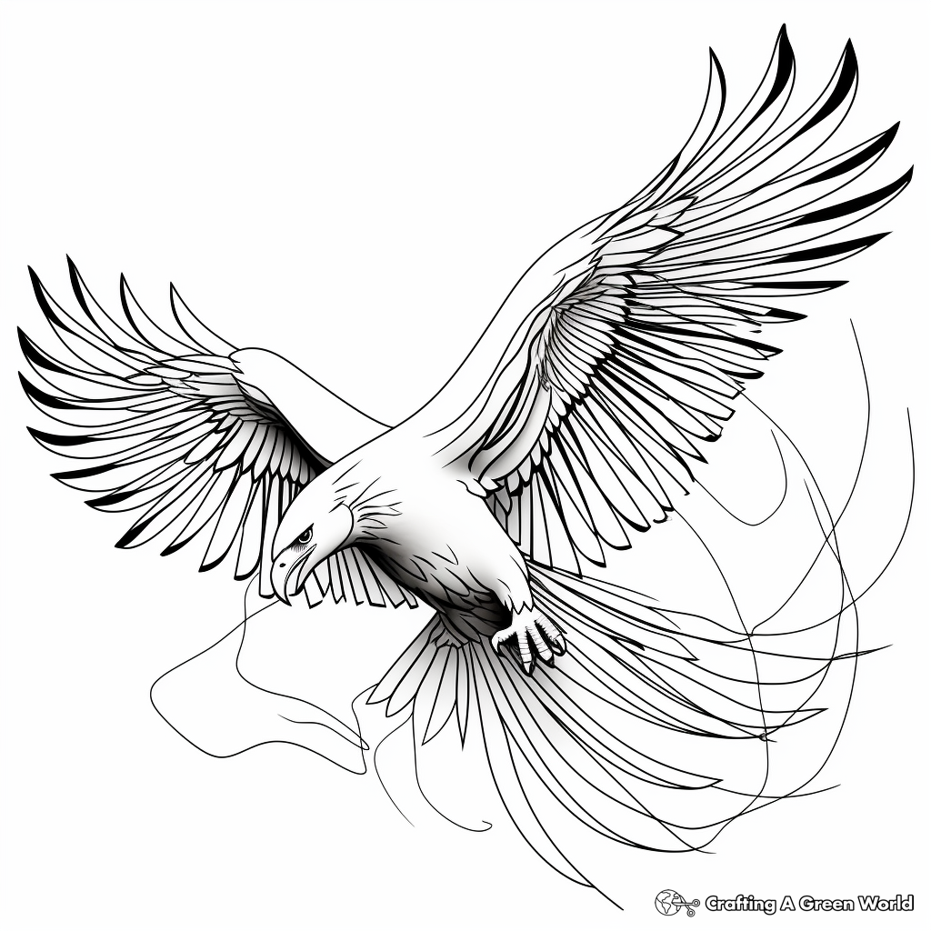 Printable Abstract Flying Eagle Coloring Pages for Artists 3