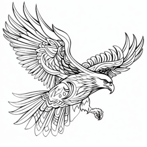 Printable Abstract Flying Eagle Coloring Pages for Artists 4