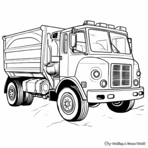 Printable Abstract Garbage Truck Coloring Pages for Artists 1