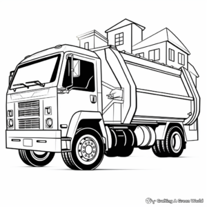 Printable Abstract Garbage Truck Coloring Pages for Artists 2