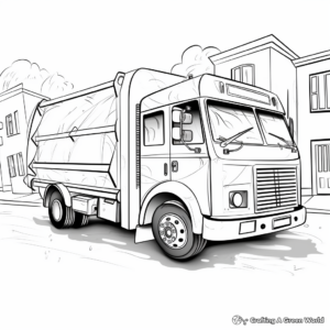 Printable Abstract Garbage Truck Coloring Pages for Artists 3