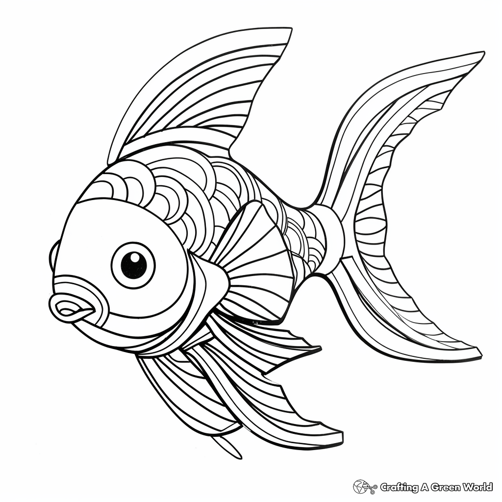 Printable Abstract Goldfish Coloring Pages 4