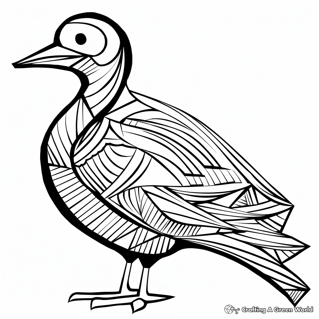 Printable Abstract Goose Coloring Pages for Artists 3