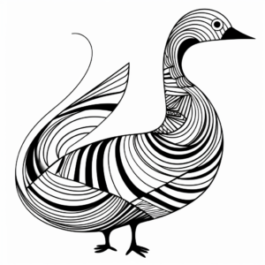 Printable Abstract Goose Coloring Pages for Artists 4