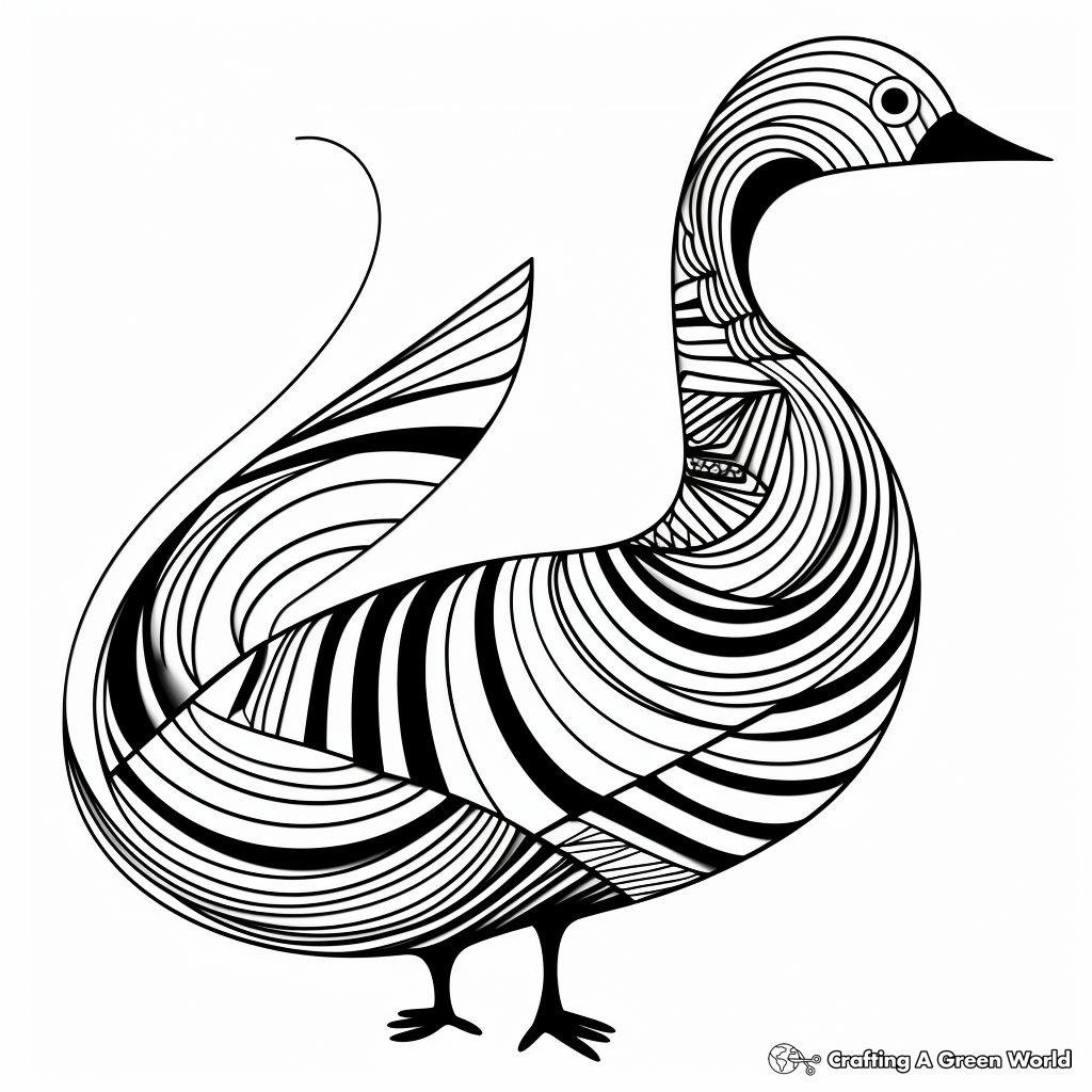 Printable Abstract Goose Coloring Pages for Artists 4