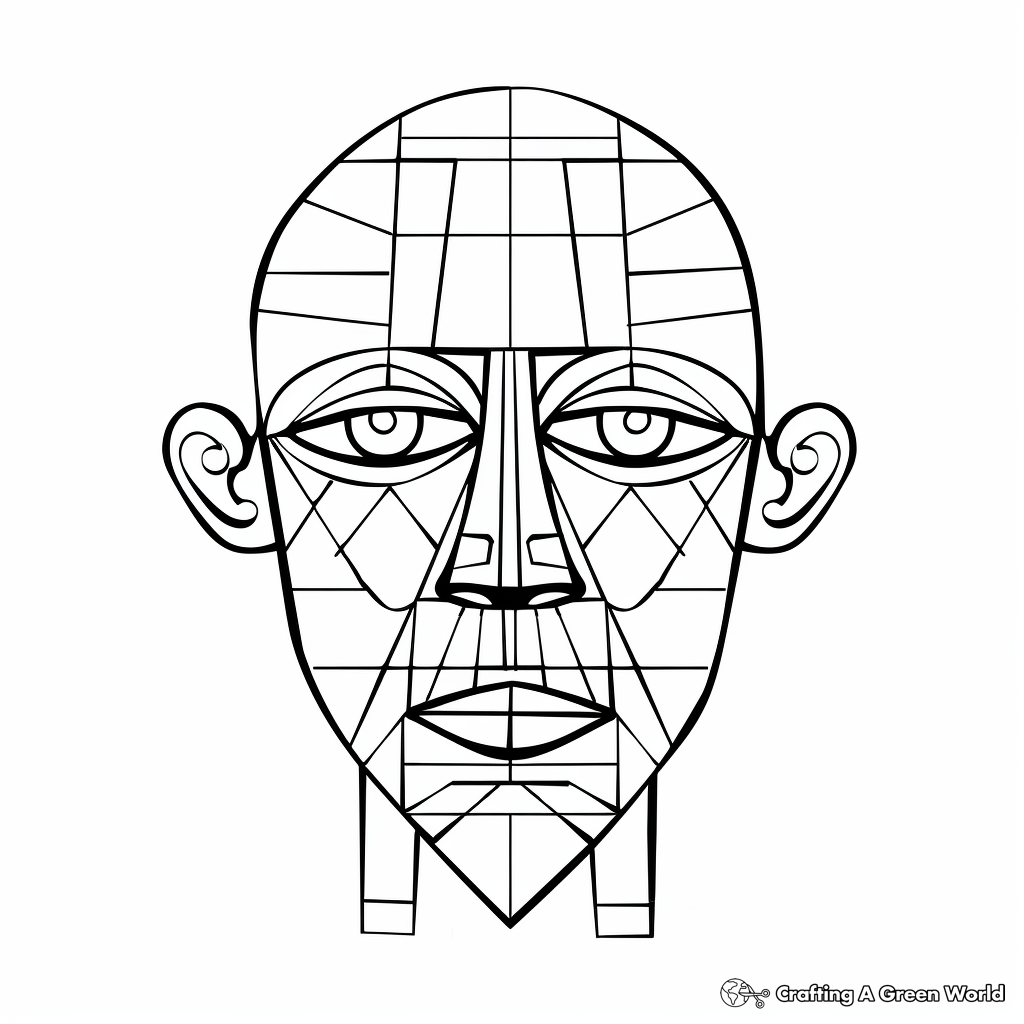Printable Abstract Human Head Coloring Pages for Artists 2