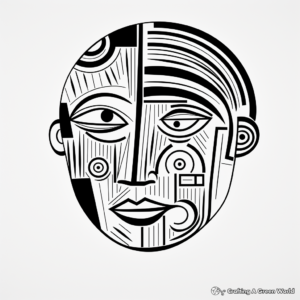 Printable Abstract Human Head Coloring Pages for Artists 4