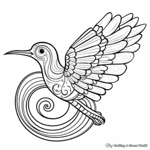 Printable Abstract Hummingbird Coloring Pages for Artists 2