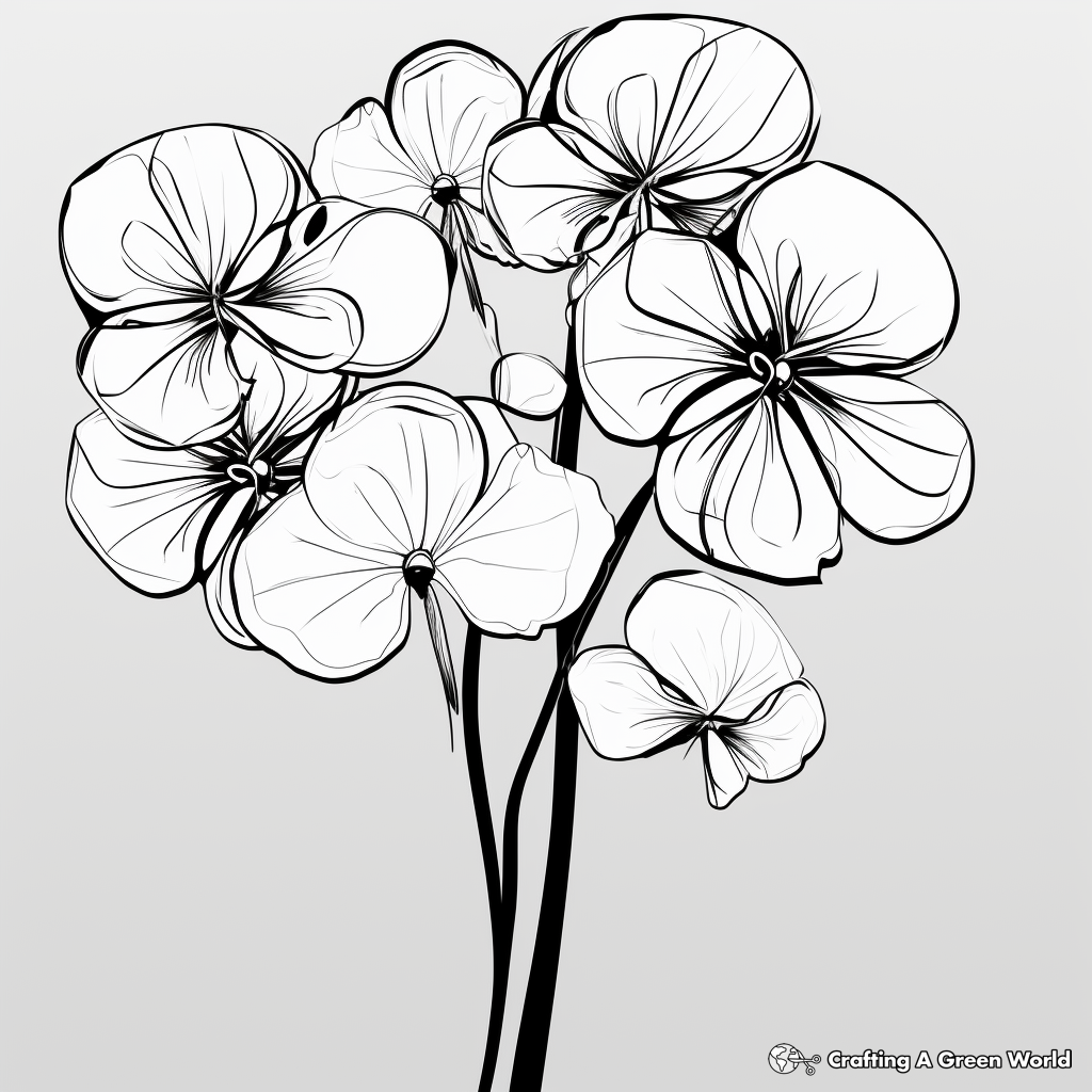 Printable Abstract Hydrangea Coloring Pages for Artists 4