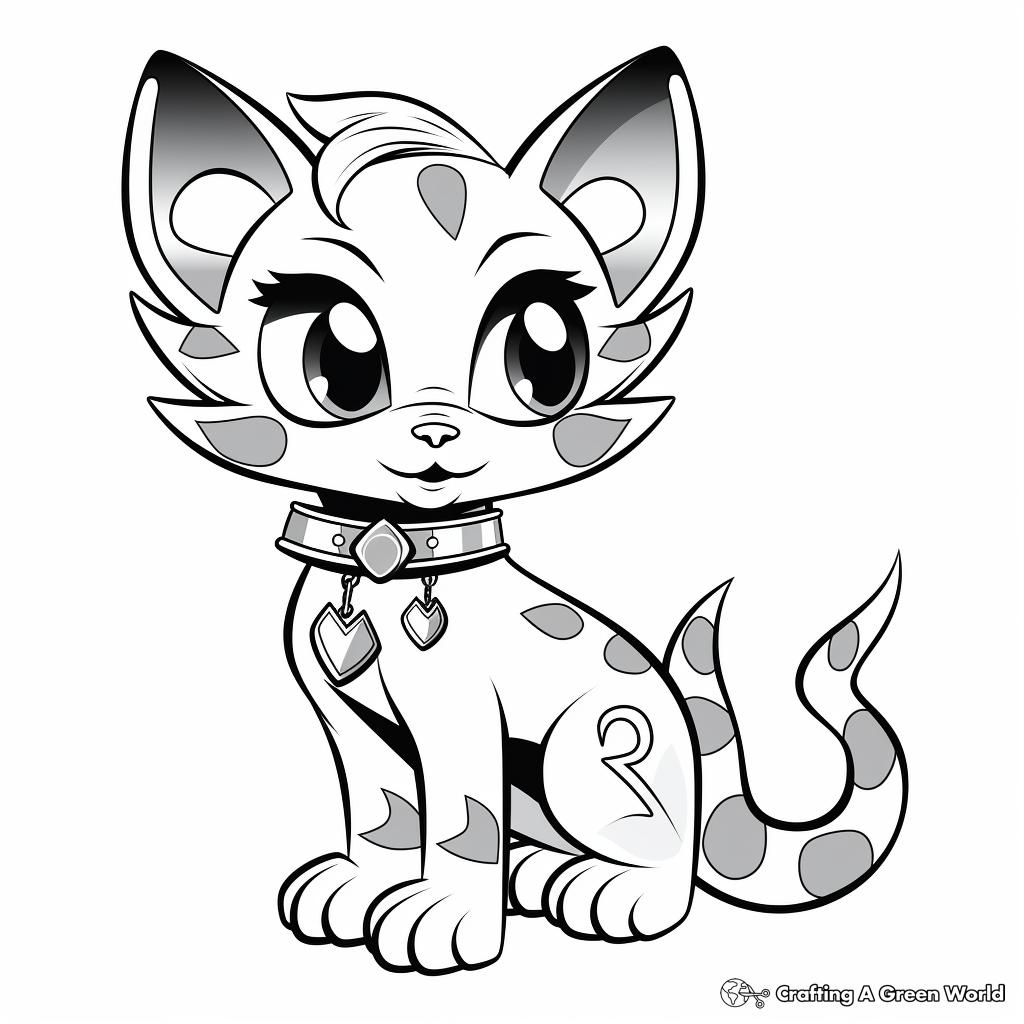 Printable Abstract Kitten Coloring Pages for Artists 4