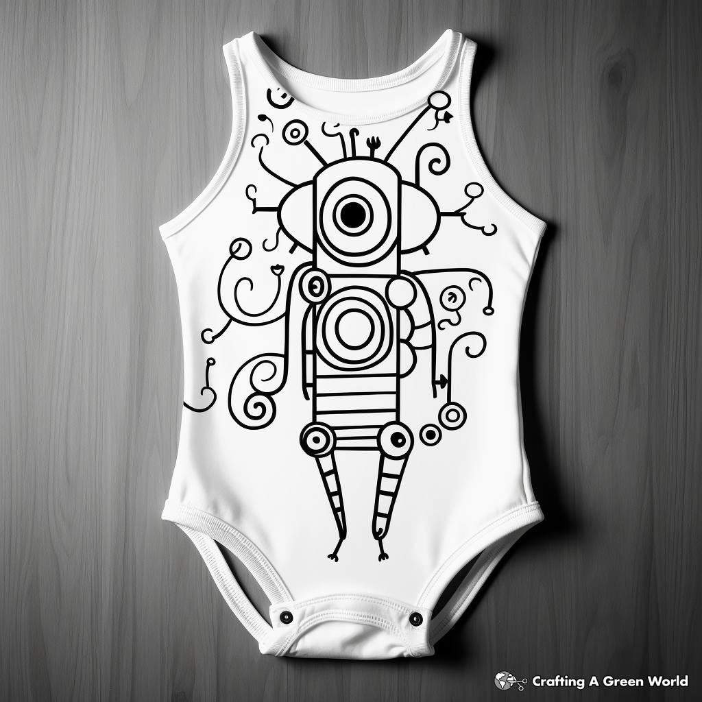 Printable Abstract Leotard Coloring Pages for Artists 3
