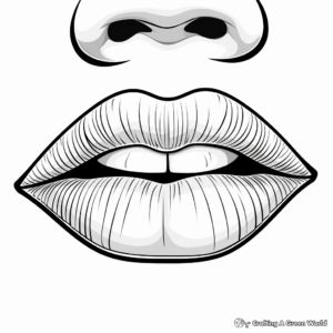 Printable Abstract Lips Coloring Pages for Artists 1