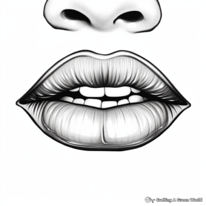 Printable Abstract Lips Coloring Pages for Artists 2