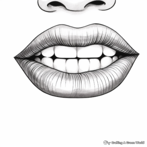 Printable Abstract Lips Coloring Pages for Artists 4