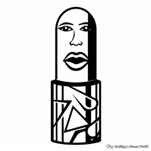 Printable Abstract Lipstick Coloring Pages for Artists 1