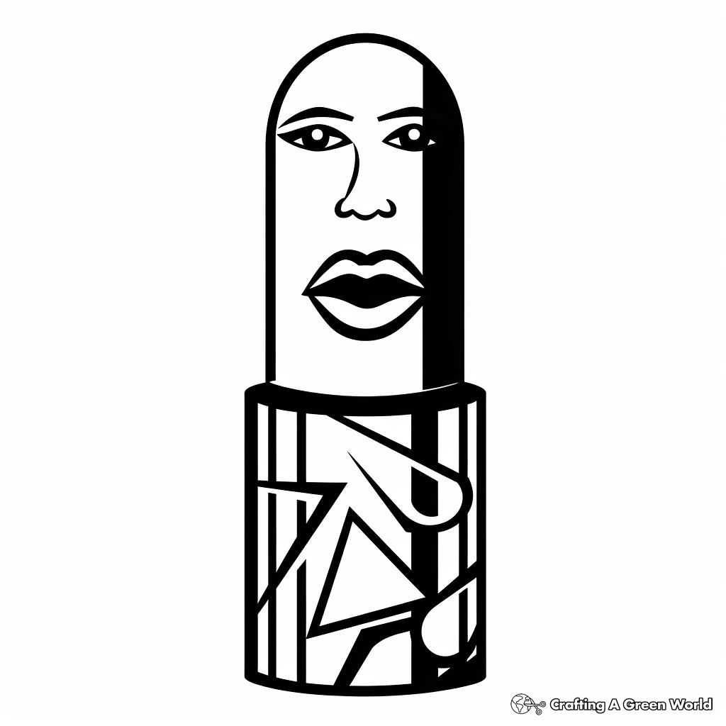 Printable Abstract Lipstick Coloring Pages for Artists 1