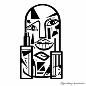 Printable Abstract Lipstick Coloring Pages for Artists 3
