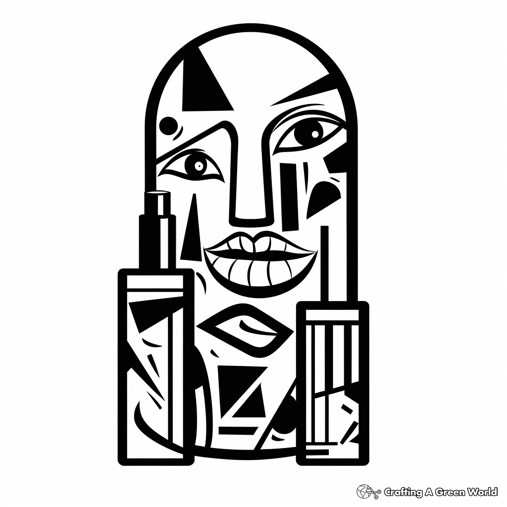 Printable Abstract Lipstick Coloring Pages for Artists 3