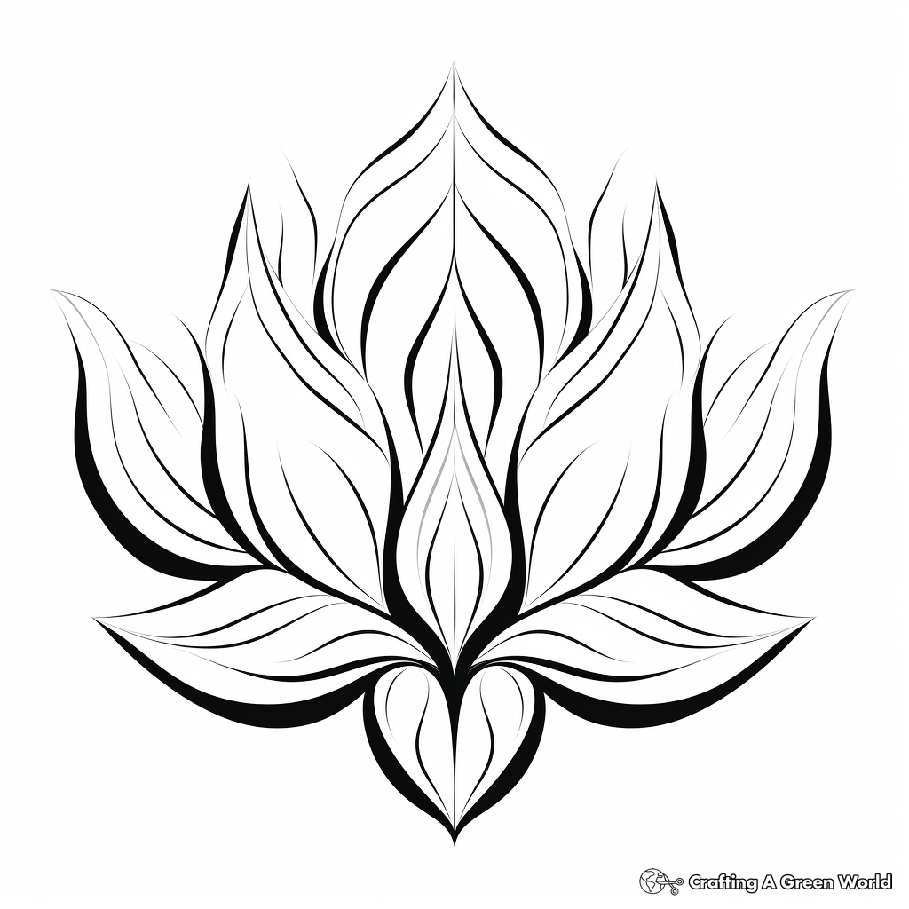 Printable Abstract Lotus Coloring Pages for Artists 4