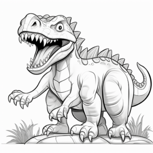 Printable Abstract Megalosaurus Coloring Pages for Artists 1