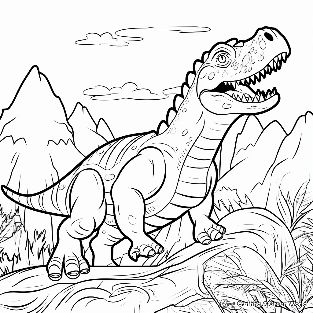 Printable Abstract Megalosaurus Coloring Pages for Artists 2