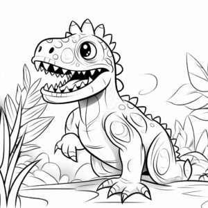 Printable Abstract Megalosaurus Coloring Pages for Artists 3