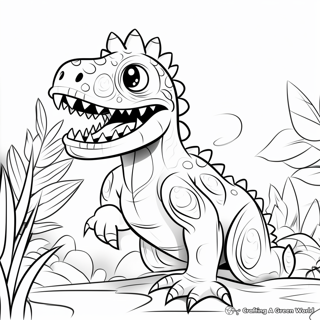 Printable Abstract Megalosaurus Coloring Pages for Artists 3