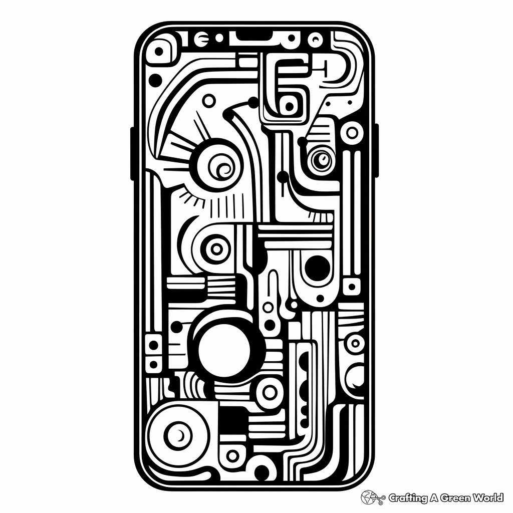 Printable Abstract Mobile Phone Coloring Pages for Artists 2