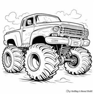 Printable Abstract Monster Truck Coloring Pages for Artists 2