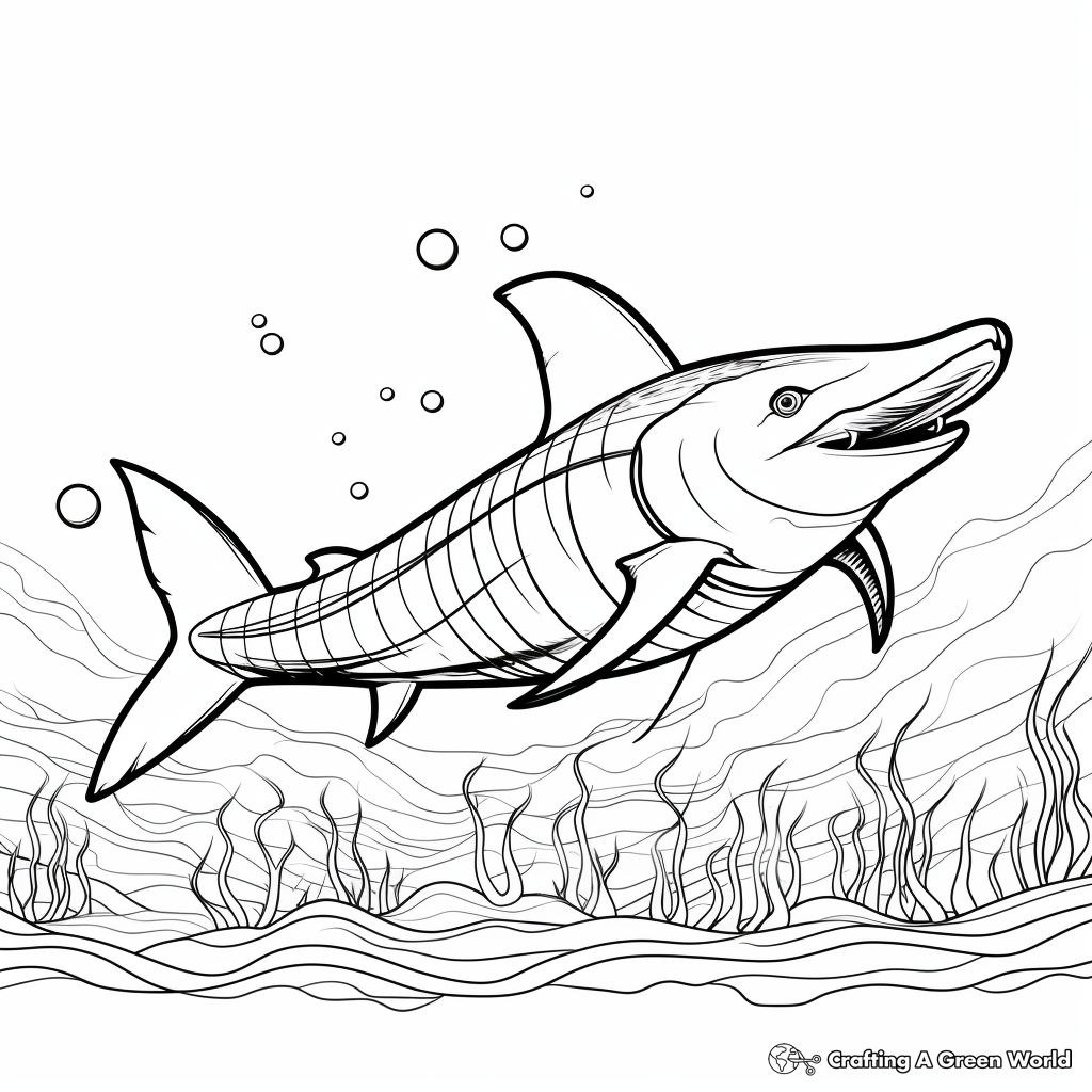 Printable Abstract Mosasaurus Coloring Pages for Artists 2