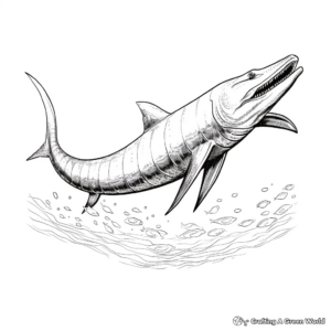 Printable Abstract Mosasaurus Coloring Pages for Artists 4
