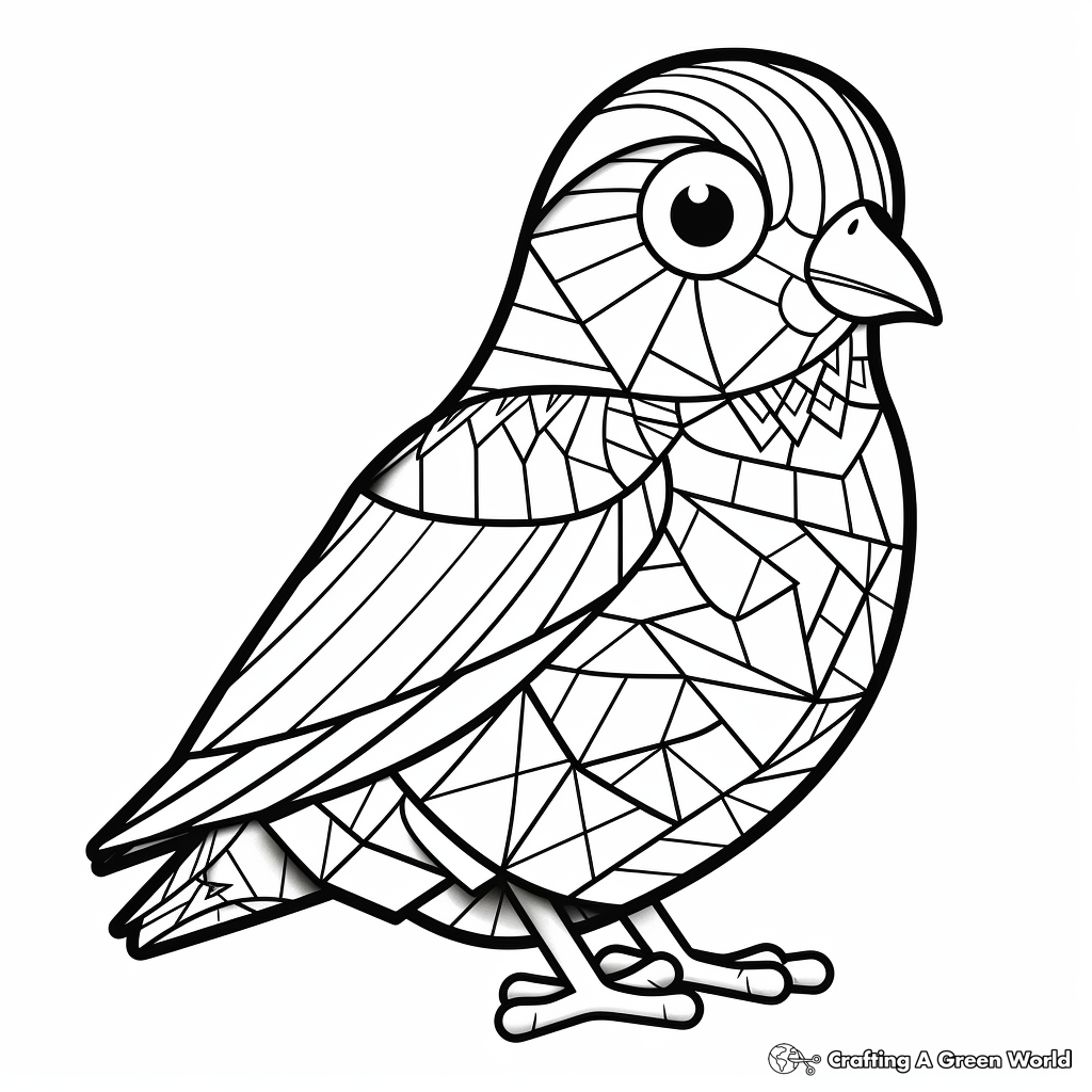 Printable Abstract Parakeet Coloring Pages for Artists 1