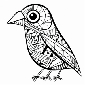 Printable Abstract Parakeet Coloring Pages for Artists 3