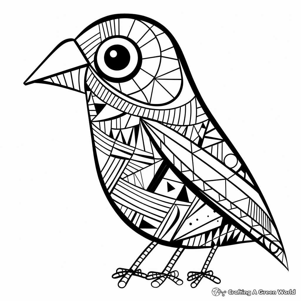Printable Abstract Parakeet Coloring Pages for Artists 3