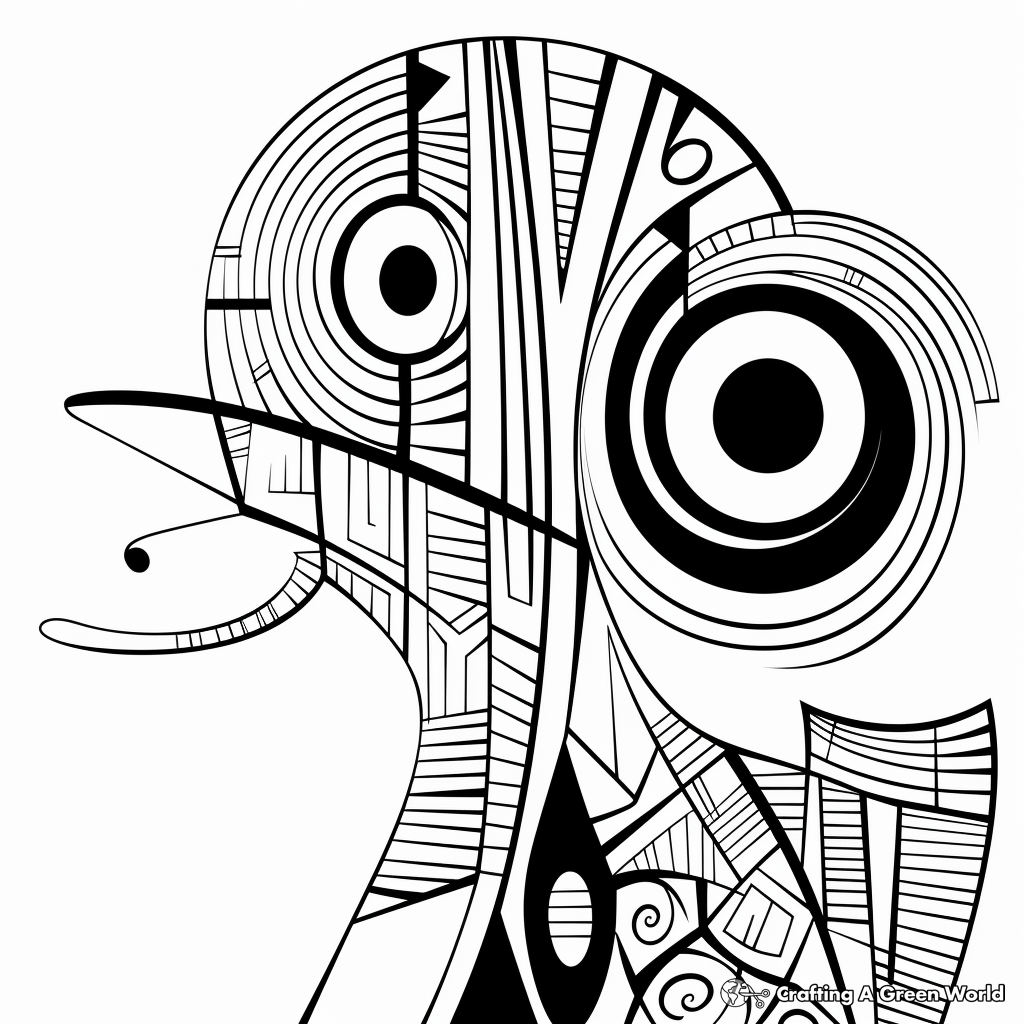 Printable Abstract Parakeet Coloring Pages for Artists 4