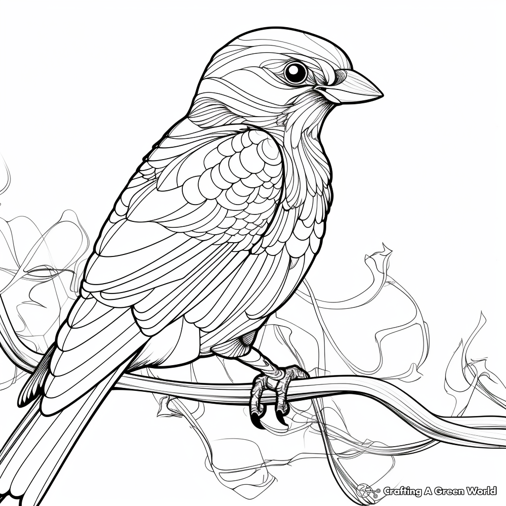 Printable Abstract Parrot Coloring Pages for Artists 2