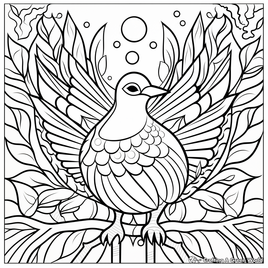 Printable Abstract Peace Dove Coloring Pages for Artists 2