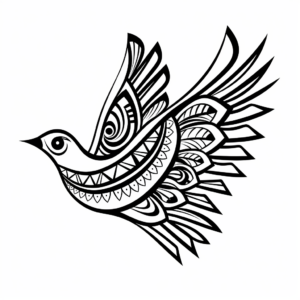 Printable Abstract Peace Dove Coloring Pages for Artists 3