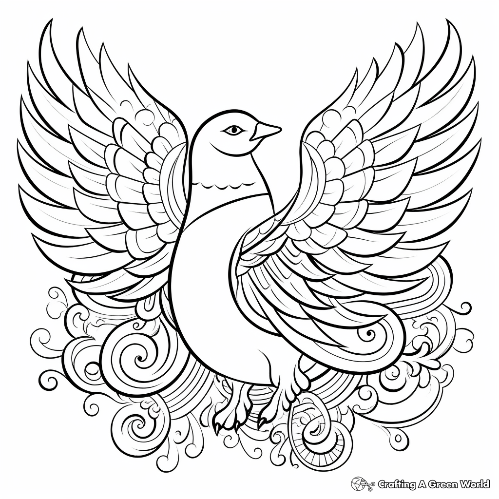 Printable Abstract Peace Dove Coloring Pages for Artists 4